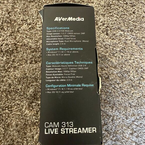 AVerMedia Live Streamer CAM 313 1080p HD Webcam -‎ PW313 - Picture 5 of 6